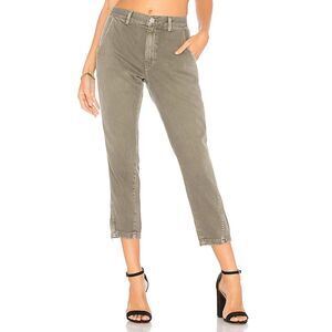 AMO Slouch Trouser in Gray Green Womens 28 Cropped Cotton Blend Jeans Pants